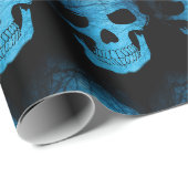 Halloween Beängstigend Blue Night Skull Wrapping P Geschenkpapier (Rolleneckpunkt)