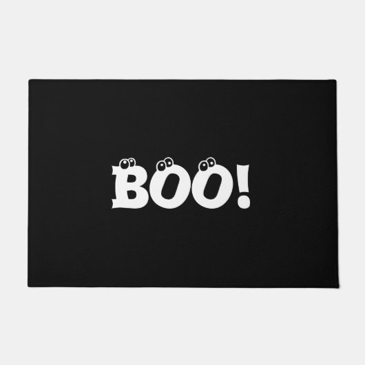 Halloween Beängstigend Boo! Augen Schwarz-weiß lus Fußmatte (Vorderseite)