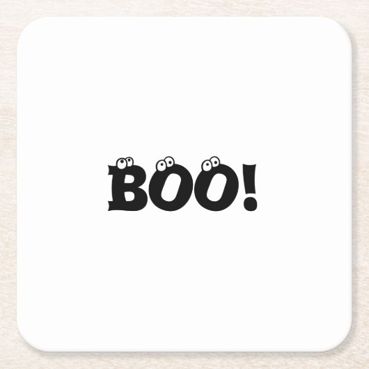 Halloween Beängstigend Boo! Augen Schwarz-weißer P Rechteckiger Pappuntersetzer (Vorderseite)