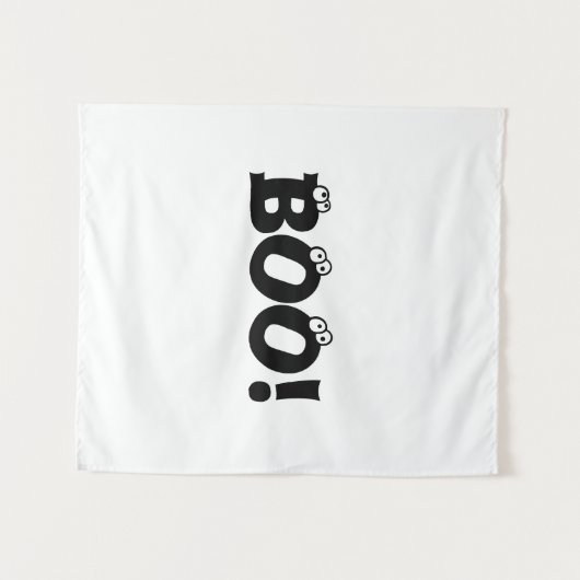 Halloween Beängstigend Boo! Augenbälle Schwarz-wei Wandteppich (Vorderseite (Horizontal))