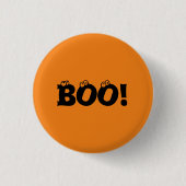 Halloween Beängstigend Boo! Augenbrauen schwarz or Button (Vorderseite)