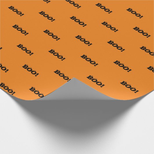 Halloween Beängstigend Boo! Augenbrauen schwarz-or Geschenkpapier (Ecke)