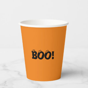 Halloween Beängstigend Boo! Augenbrauen schwarz-or Pappbecher