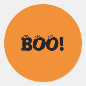 Halloween Beängstigend Boo! Augenbrauen schwarz-or Runder Aufkleber (Vorderseite)