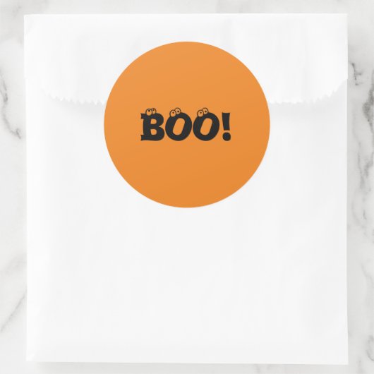 Halloween Beängstigend Boo! Augenbrauen schwarz-or Runder Aufkleber (Tasche)