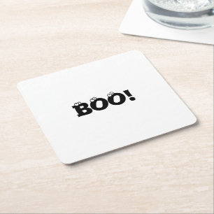 Halloween Beängstigend Boo! Augenbrauen Schwarz-w Rechteckiger Pappuntersetzer