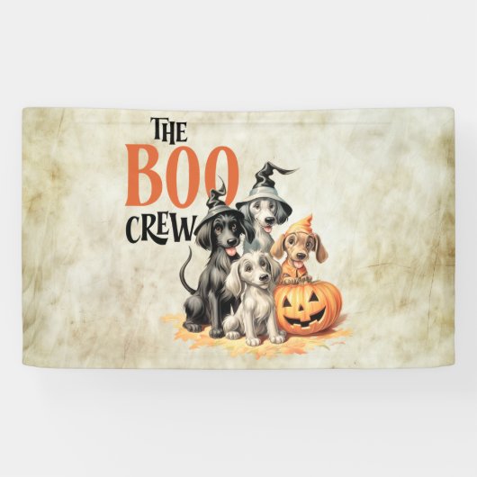 Halloween Beängstigend Boo Hogs Crew Orange Pumpki Banner (Horizontal)