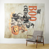 Halloween Beängstigend Boo Hogs Crew Orange Pumpki Wandteppich (Beispiel (Horizontal))