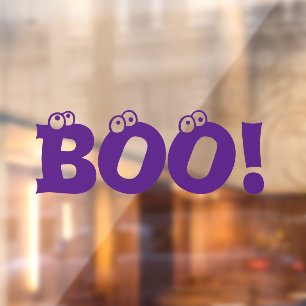Halloween Beängstigend Boo! lila Augenbrauen nied Fensteraufkleber