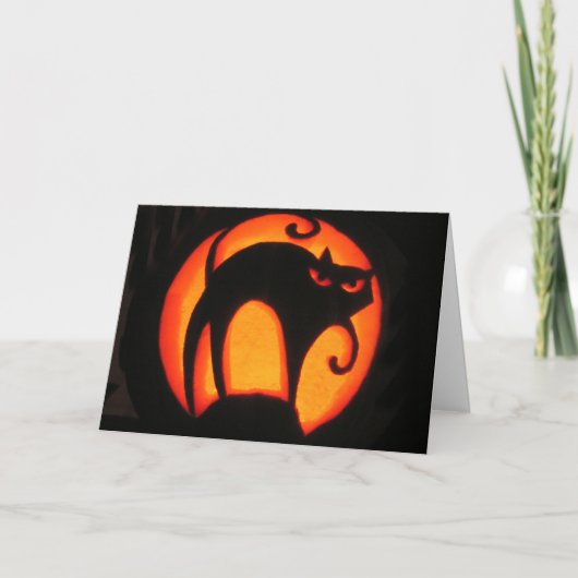 Halloween Beängstigend Cat Card Karte (Vorderseite)