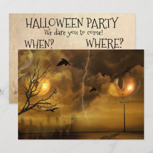 Halloween Beängstigend Cat Eyes Party Einladung