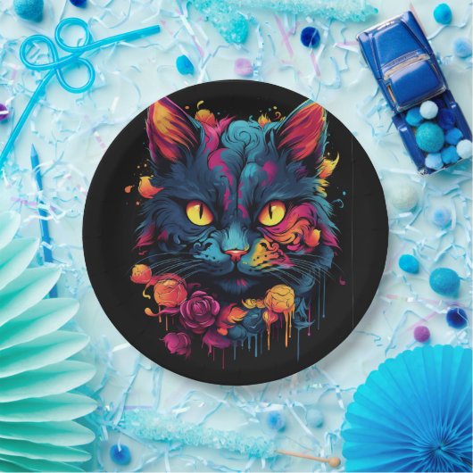 Halloween/Beängstigend Cat/Hexe/Zauberer Pappteller (Party)