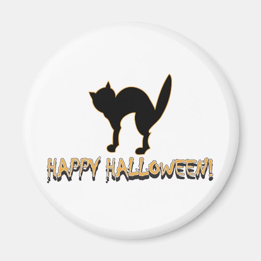 Halloween Beängstigend Cat Magnet (Vorne)