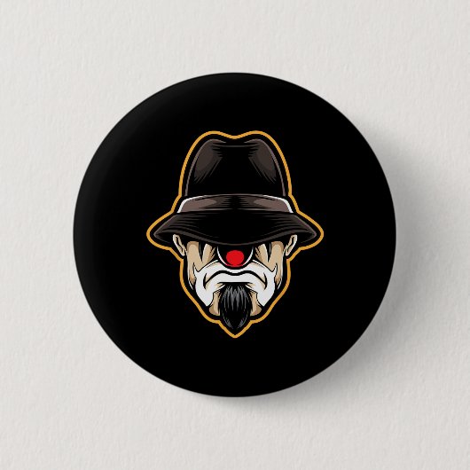 Halloween Beängstigend Clown Cholo Gangster Button (Vorderseite)