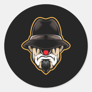 Halloween Beängstigend Clown Cholo Gangster Runder Aufkleber