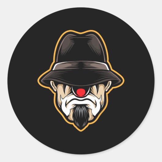 Halloween Beängstigend Clown Cholo Gangster Runder Aufkleber (Vorderseite)