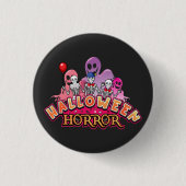 Halloween Beängstigend Clowns Horror Button (Vorderseite)