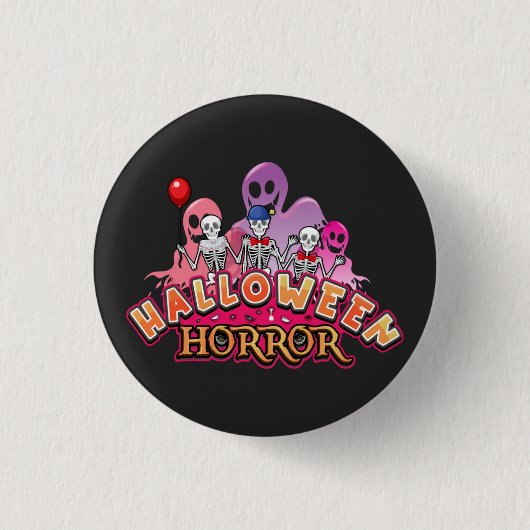 Halloween Beängstigend Clowns Horror Button (Vorderseite)