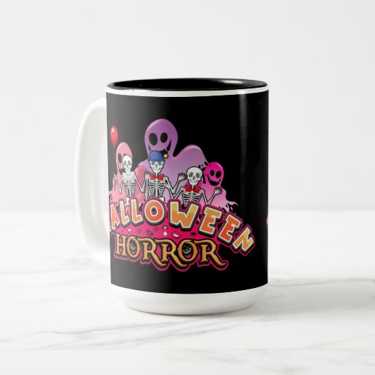 Halloween Beängstigend Clowns Horror Zweifarbige Tasse (Vorderseite Links)
