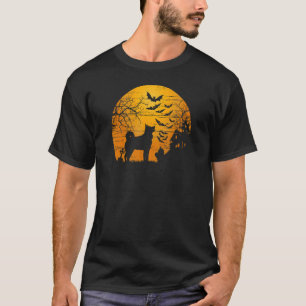 Halloween Beängstigend Elkhound Graves Creepy Moon T-Shirt
