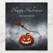 Halloween Beängstigend Evil Pumpkin Personalisiert Weinetikett (Einzelnes Label)