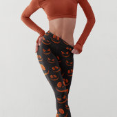 Halloween Beängstigend Eyes Face Modern Black Oran Leggings