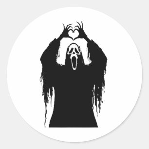 Halloween Beängstigend Face Horror Poster Runder Aufkleber