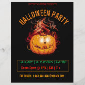 Halloween Beängstigend Fire Pumpkin Party Flyer (Vorne)