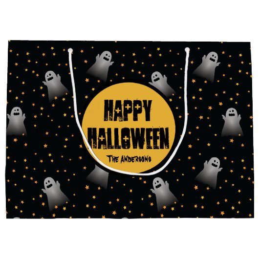Halloween Beängstigend Ghosts Starry Night Trick o Große Geschenktüte (Rückseite)