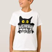Halloween-Beängstigend-Mode-Katzenart T-Shirt (Vorderseite)