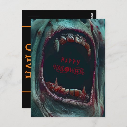 HALLOWEEN BEÄNGSTIGEND MONSTER COSTUME PARTY POSTKARTE (Vorne/Hinten)