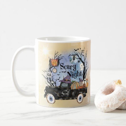 Halloween Beängstigend Night Kaffeetasse (Mit Donut)