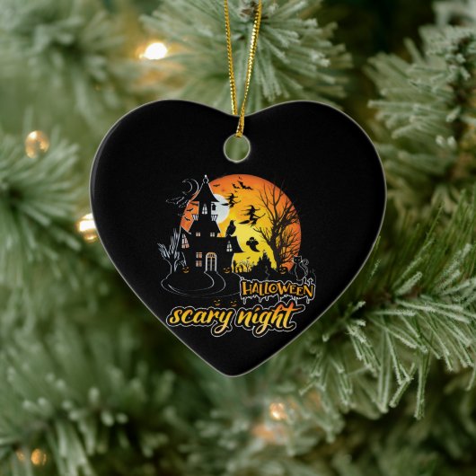 Halloween Beängstigend Night Keramik Ornament (Baum)