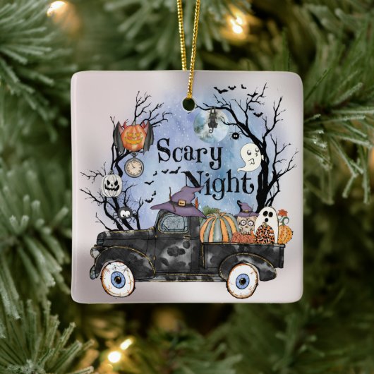 Halloween Beängstigend Night Keramikornament (Baum)
