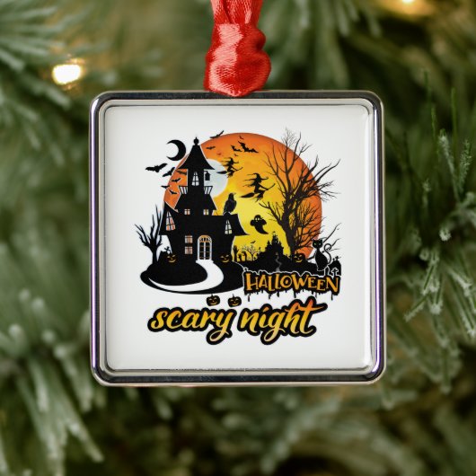 Halloween Beängstigend Night Ornament Aus Metall (Baum)