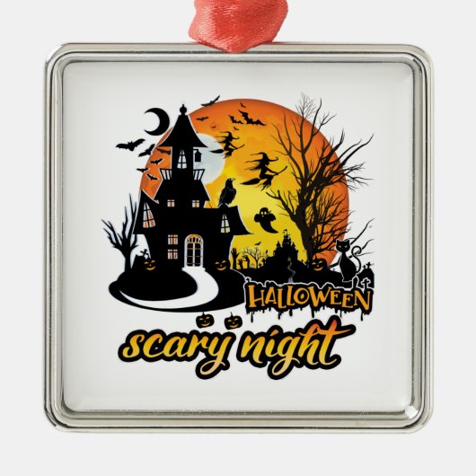 Halloween Beängstigend Night Ornament Aus Metall (Vorne)