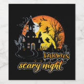 Halloween Beängstigend Night Weinetikett (Einzelnes Label)