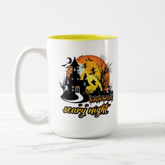 Halloween Beängstigend Night Zweifarbige Tasse (Links)