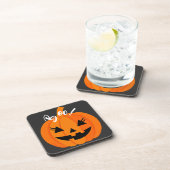Halloween Beängstigend Orange Jack-O-Lantern Custo Getränkeuntersetzer (Rechte Seite)