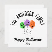 Halloween Beängstigend Pumpkin Balloons Personalis Feiertagskarte (Vorne/Hinten)