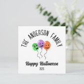 Halloween Beängstigend Pumpkin Balloons Personalis Feiertagskarte (Stehend Vorderseite)