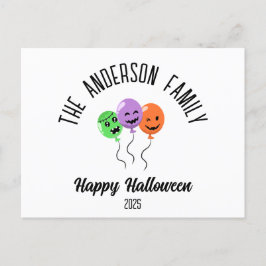 Halloween Beängstigend Pumpkin Balloons Personalis Feiertagspostkarte