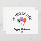 Halloween Beängstigend Pumpkin Balloons Personalis Feiertagspostkarte (Vorne/Hinten)