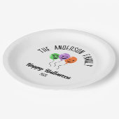 Halloween Beängstigend Pumpkin Balloons Personalis Pappteller (Schrägansicht)