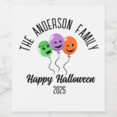 Halloween Beängstigend Pumpkin Balloons Personalis Weinetikett (Einzelnes Label)