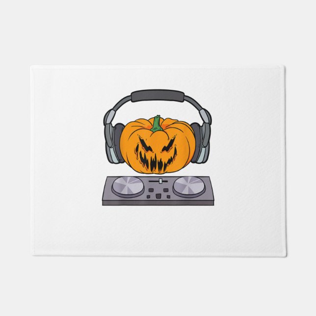 Halloween Beängstigend Pumpkin DJ Music Turntable  Fußmatte (Vorderseite)