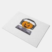 Halloween Beängstigend Pumpkin DJ Music Turntable Fußmatte (Schrägansicht)