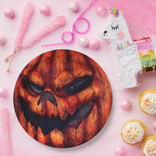Halloween Beängstigend Pumpkin Face Pappteller (Party)