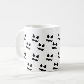 Halloween Beängstigend Pumpkin Ghost Face Kaffeetasse (Vorderseite Links)