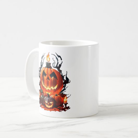 Halloween Beängstigend Pumpkin Kaffeetasse (Vorderseite Links)